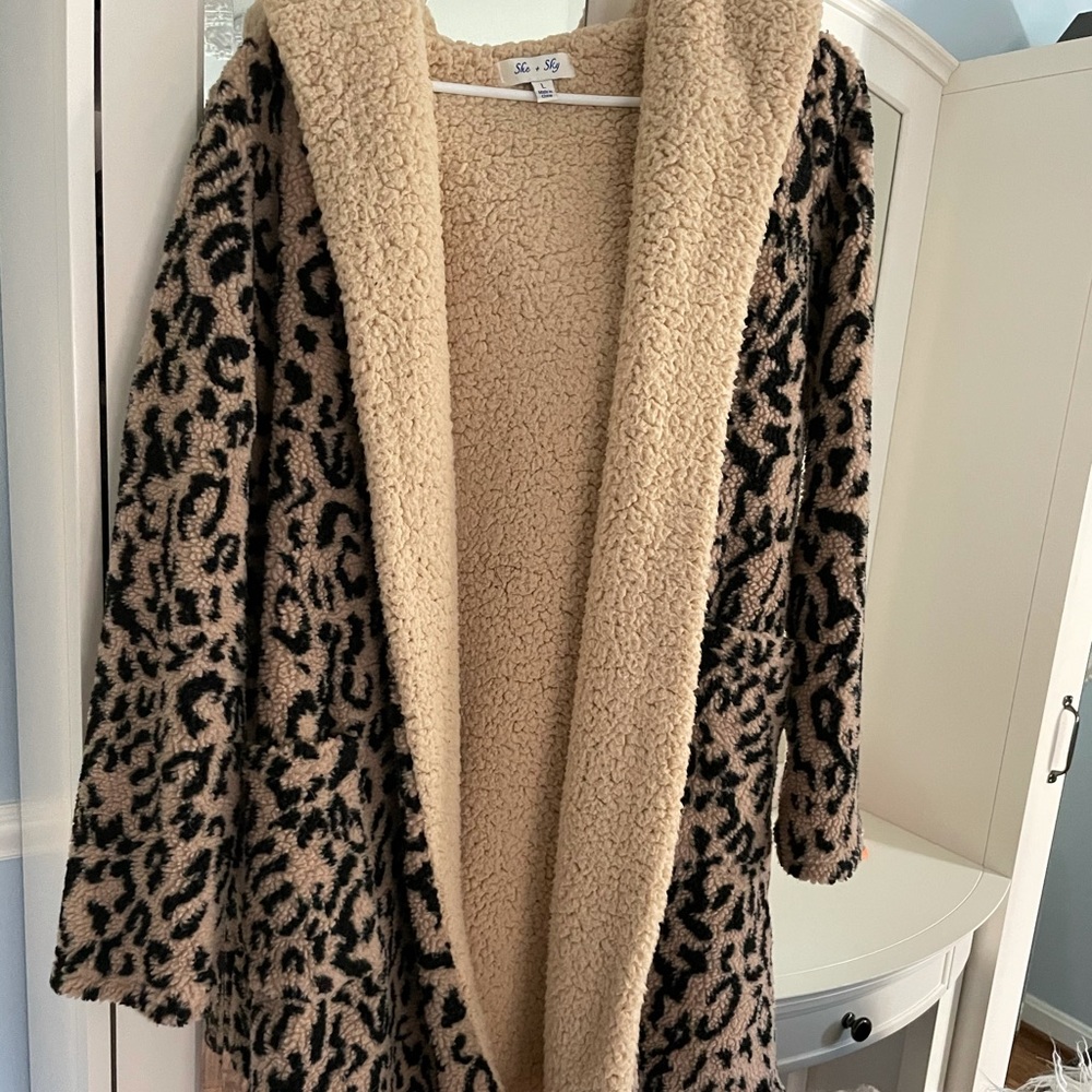 she & sky cheetah coat